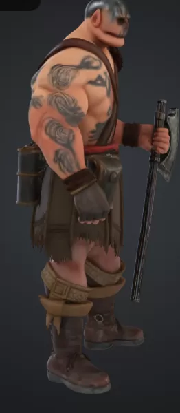 Orc mit grosser axt - Model preview 2