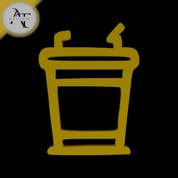 Simple Coffee Cup Symbol - 2D Art - Model preview 1