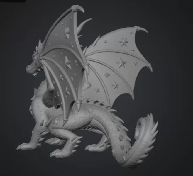 Celestial Star Dragon STL File for 3D Print - Model preview 9