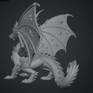 Celestial Star Dragon STL File for 3D Print - Model thumbnail 9