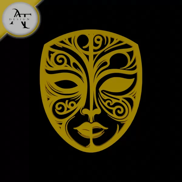 Mask Two Side - Silhouette - 2D Wall Art Decor - Model preview 1