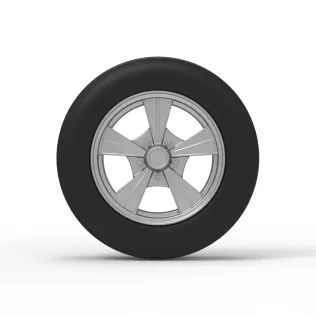 Front wheel of old school dragster Version 8 Scale 1:25 - Model thumbnail 5