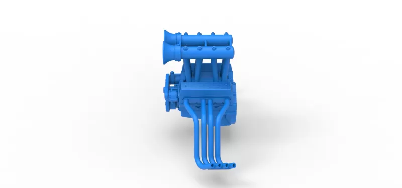 Engine V8 for vintage dragster Version 11 Scale 1:25 - Model preview 9
