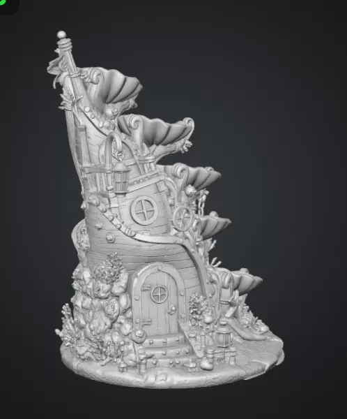 Enchanted Shipwreck Shell Bowl Organizer STL File for 3D Print - Model preview 16