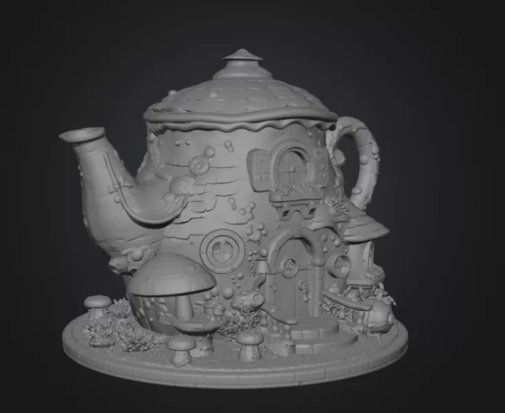 Enchanted Teapot Cottage STL File for 3D Print - Model preview 18