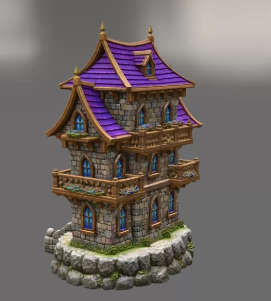 Fantasy Medieval House STL for 3D Printing - Model preview 5