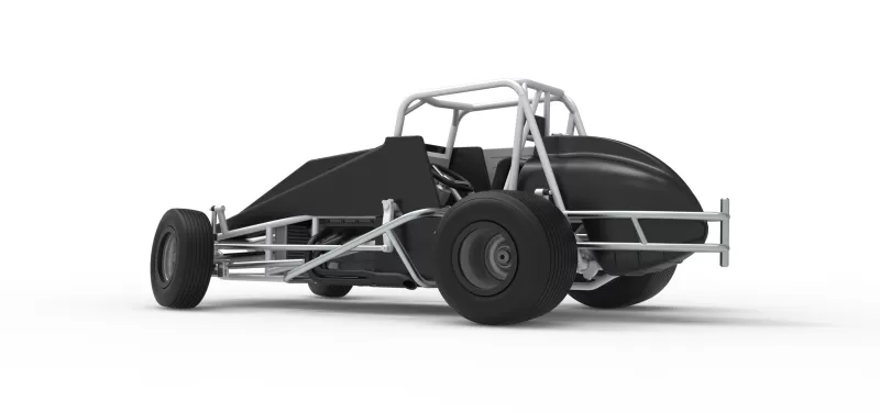 Vintage Dirt Silver Crown Car while turning Scale 1:25 - Model preview 13