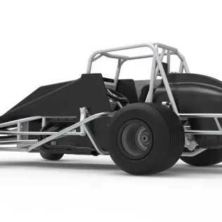 Vintage Dirt Silver Crown Car while turning Scale 1:25 - Model thumbnail 13