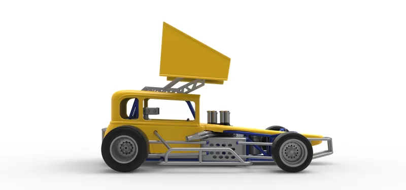 Vintage Winged Supermodified stock car Version 3 Scale 1:25 - Model preview 22