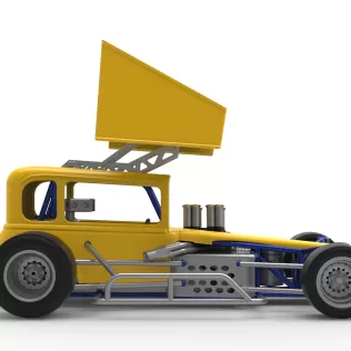 Vintage Winged Supermodified stock car Version 3 Scale 1:25 - Model thumbnail 22