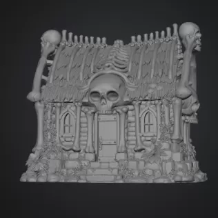Gothic Bone House STL File for 3D Print - Model thumbnail 8
