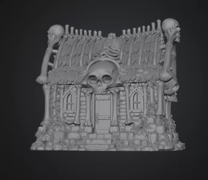 Gothic Bone House STL File for 3D Print - Model preview 8