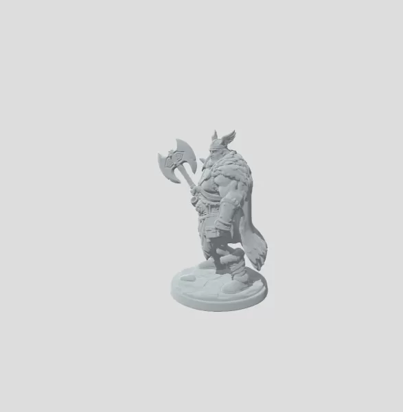 Frostbound Berserker with Battle Axe - Model preview 2