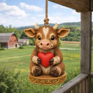 Cute Cow with Heart – 3D Printable STL File - Model thumbnail 1