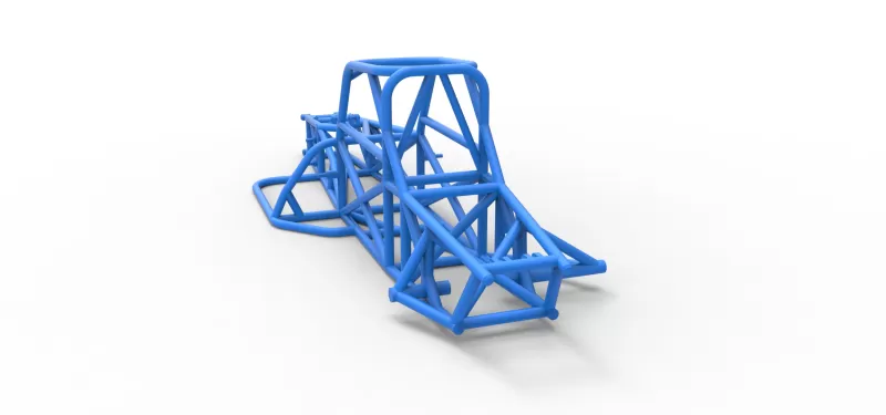 Frame of Supermodified front engine race car V4 Scale 1:25 - Model preview 10