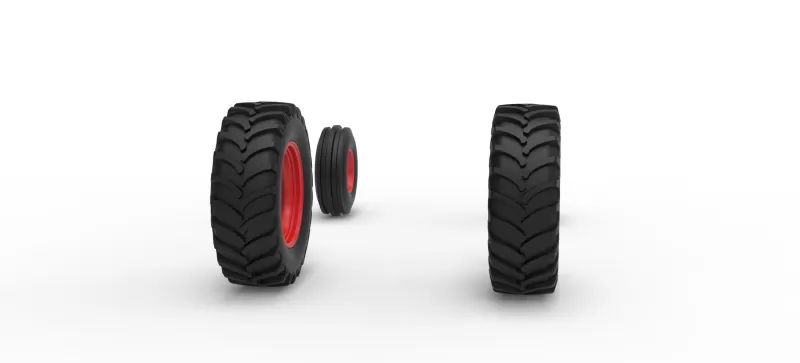 Wheel Set of Racing Combine Harvester Version 1 Scale 1:25 - Model preview 3