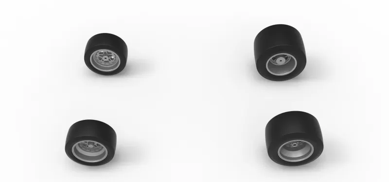 Wheel Set of Pavement Silver Crown Car Scale 1:25 - Model preview 5