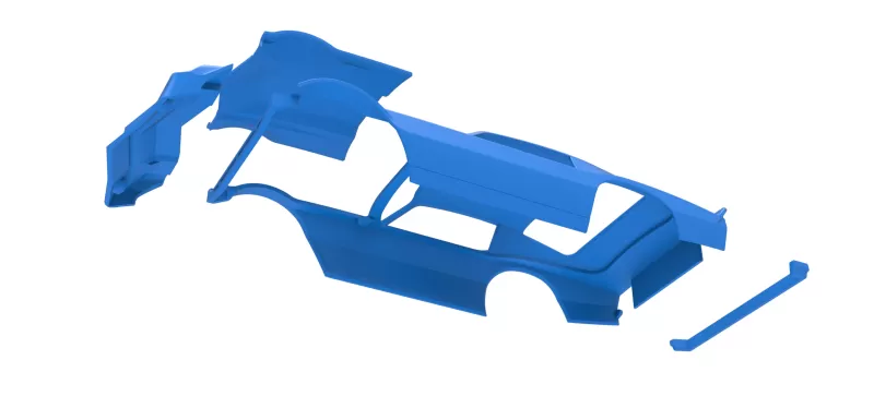 Shell of Vintage Dirt late model Race car Version 2 Scale 1:25 - Model preview 15