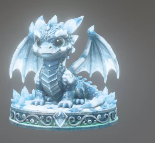 Crystal Ice Baby Dragon STL File for 3D Print - Model preview 4
