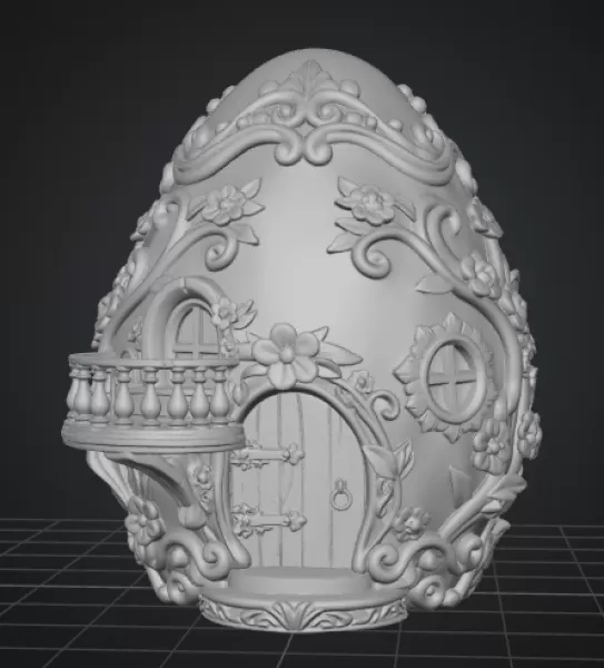 Fantasy Egg House – STL File 3D Printable - Model preview 7
