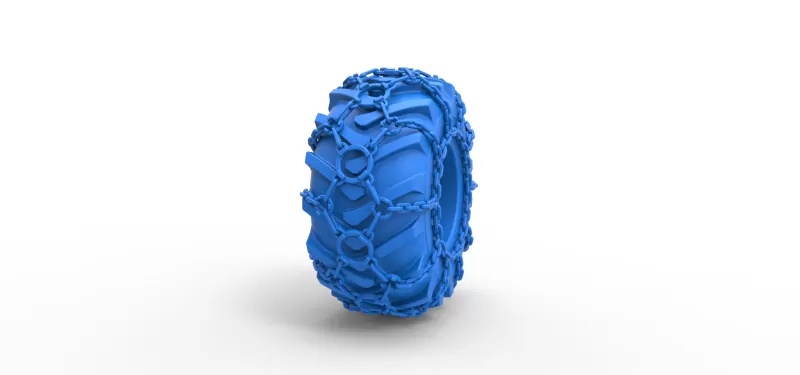 Tire of Timberjack with chains Scale 1:25 - Model preview 3