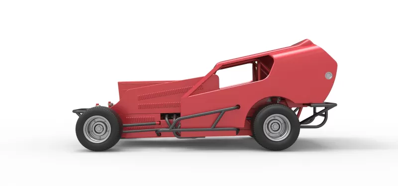 Vintage Dirt Modified stock car Version 4 Scale 1:25 - Model preview 9