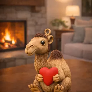 3D Printable Cute Camel with Heart STL | Digital Download - Model thumbnail 2