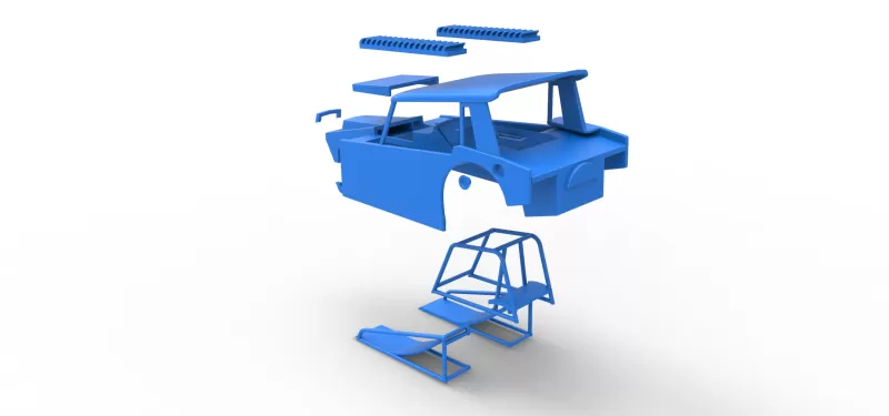 Shell of Vintage Dirt Modified stock car Version 6 Scale 1:25 - Model preview 23