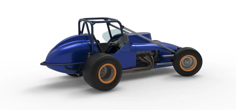 Dirt Silver Crown Champ car while turning Scale 1:25 - Model preview 20