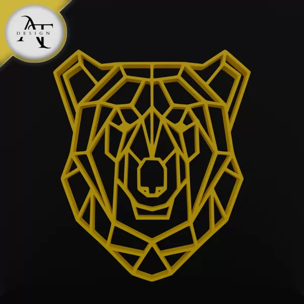 Bear - Geometric - 2D Wall Art Decor - Model preview 1