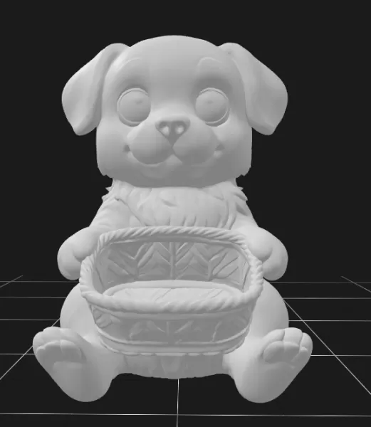 Cute Dog Holding a Gift Basket - Model preview 2