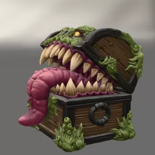 Mimic Treasure Chest Monster STL File for 3D Print - Model thumbnail 7