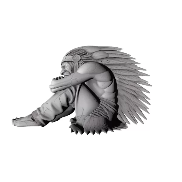 Sad Apache Character 3D Model - Model preview 5