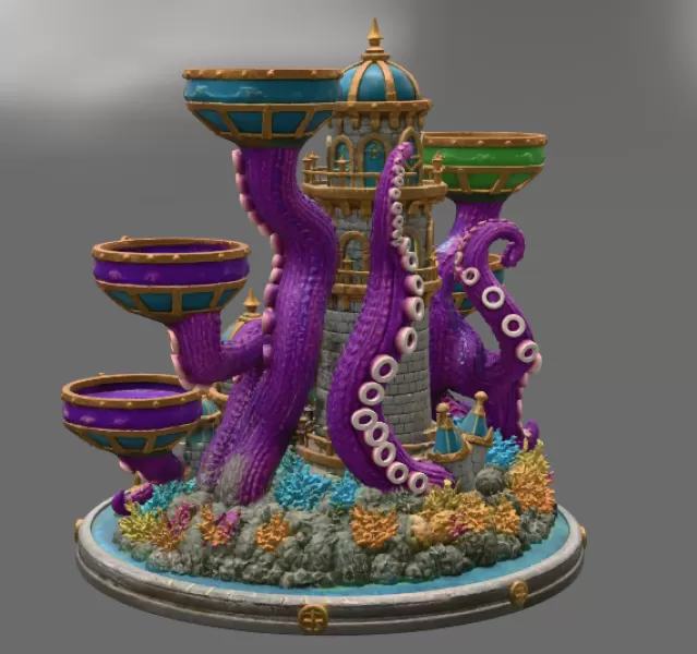 Kraken Citadel Organizer STL File for 3D Print - Model preview 9