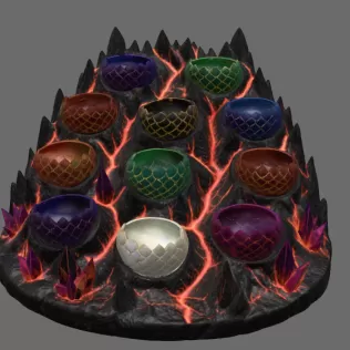 Volcanic Dragon Egg Mountain Organizer STL File for 3D Print - Model thumbnail 6