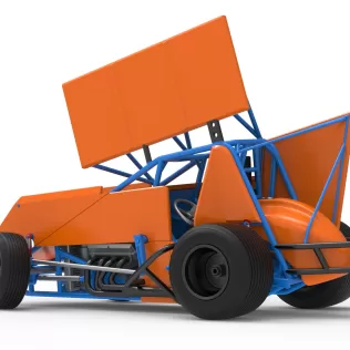 Winged Sprint car Version 2 while turning Scale 1:25 - Model thumbnail 13