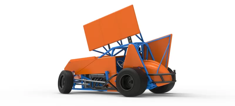 Winged Sprint car Version 2 while turning Scale 1:25 - Model preview 13
