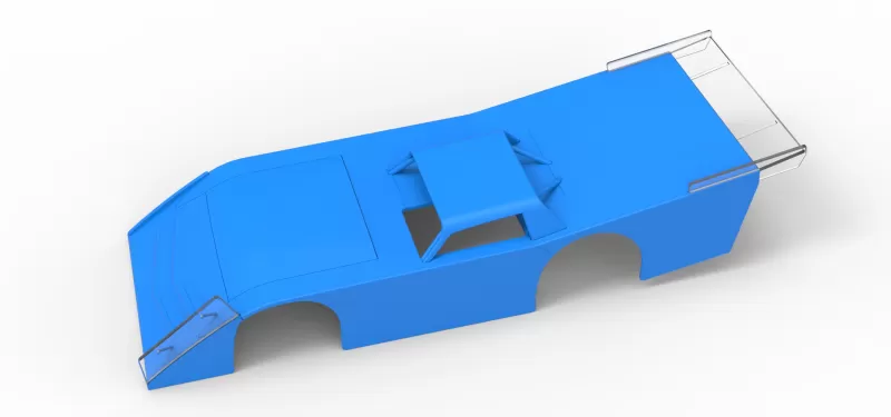Shell of Vintage Dirt late model Race car Version 4 Scale 1:25 - Model preview 2