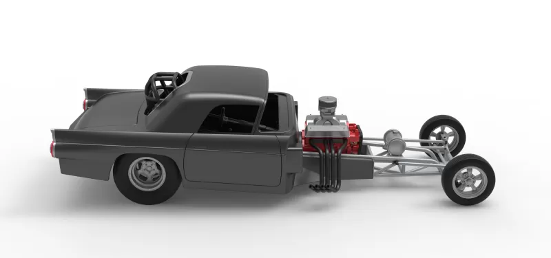 Front engine old school dragster with shell V12 Scale 1:25 - Model preview 20