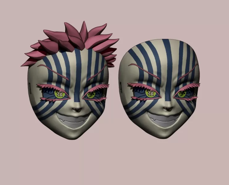 Kimetsu no yaiba akaza mask cosplay demon slayer - Model preview 8