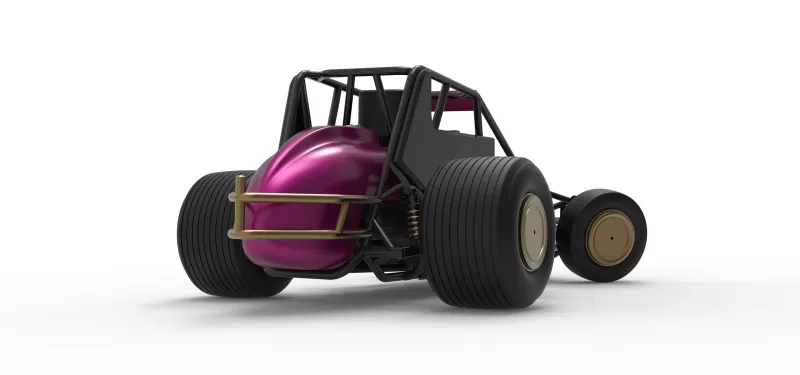 Dirt Silver Crown Car while turning Scale 1:25 - Model preview 19