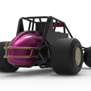 Dirt Silver Crown Car while turning Scale 1:25 - Model thumbnail 19