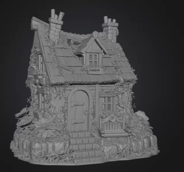 Cozy Fantasy House STL for 3D Printing - Model preview 8