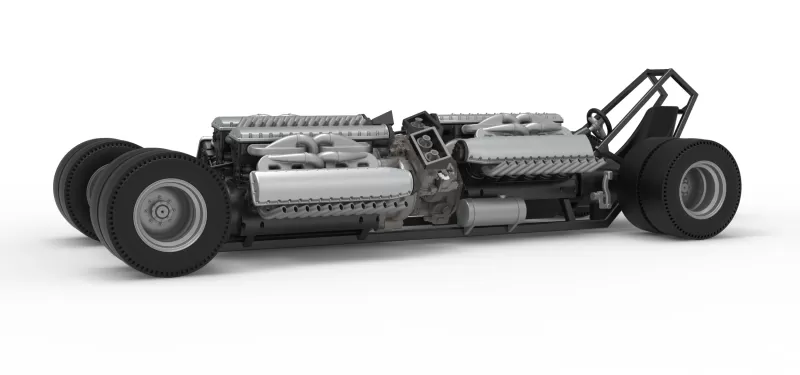 Vintage AWD Dragster Base Scale 1:25 - Model preview 2