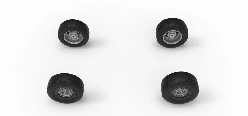 Wheel Set of Mod Lite Race car Version 2 Scale 1:25 - Model preview 4