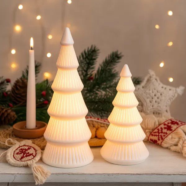 Christmas Tree Candle Holder Set | 2 pcs LED Holiday Decoration - Model preview 5