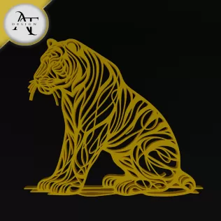 Tiger - Line Art - 2D Wall Art Decor