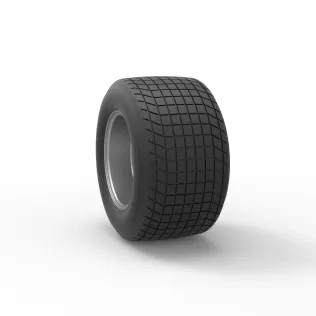 Wheel of Vintage Dirt race car V4 Scale 1:25 - Model thumbnail 8