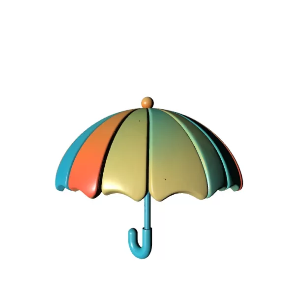 3D Printable Umbrella Model STL - Model preview 5