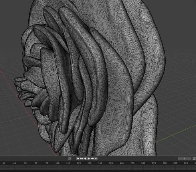 Rose Candle 3D Printable Model - Model preview 5